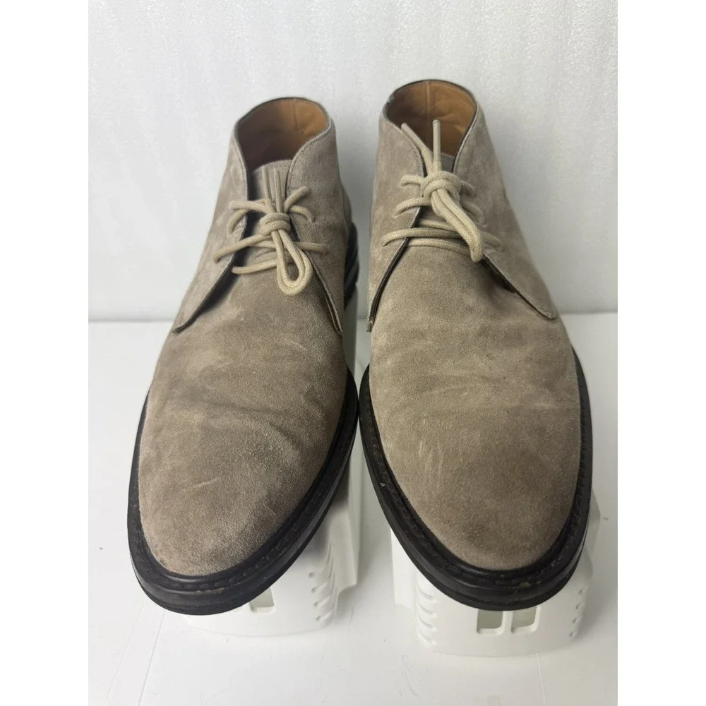 Di Bianco Gallo Mens Tan Beige Suede Lace Up Chukkas Boots Sz. 9 Made In Italy